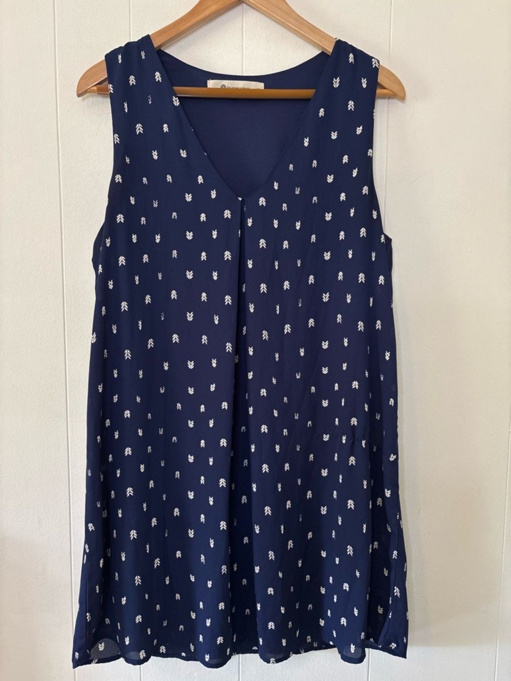 Impeccable Pig Boho Chic Navy Blue Chiffon Tank Dress Made in USA Women’s Large